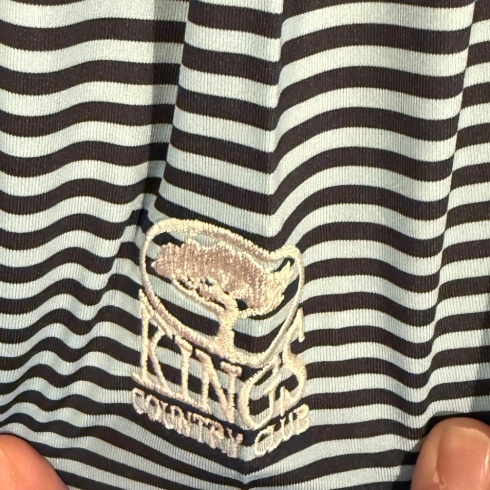 FootJoy Golf Performance Preppy Polo Shirt Kings Country Club Sz XXL Striped - Picture 8 of 8
